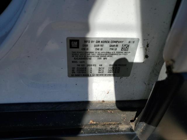 KL4CJASB4KB707182 - 2019 BUICK ENCORE PREFERRED WHITE photo 12