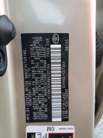4T1BK3EK8BU127164 - 2011 TOYOTA CAMRY SE BEIGE photo 12