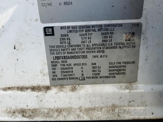 LRBFXBSA0HD097050 - 2017 BUICK ENVISION ESSENCE WHITE photo 14