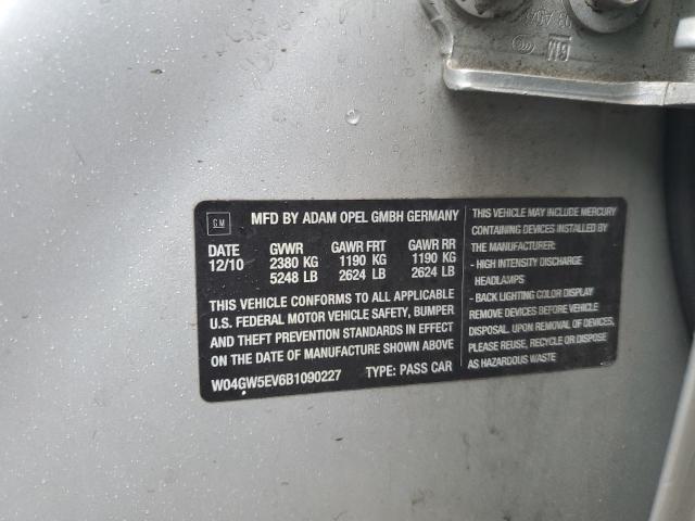 W04GW5EV6B1090227 - 2011 BUICK REGAL CXL SILVER photo 12