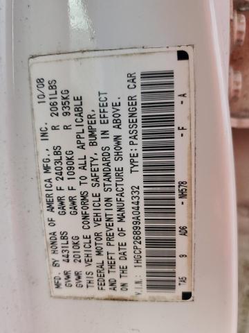 1HGCP26899A044332 - 2009 HONDA ACCORD EXL WHITE photo 12