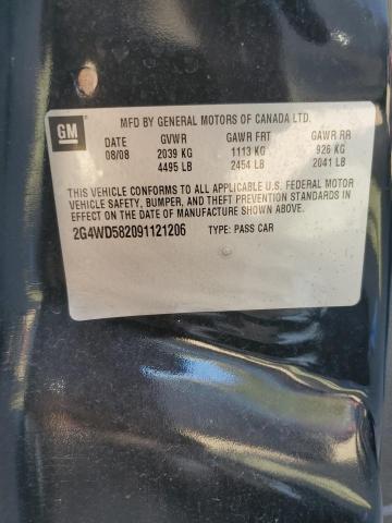 2G4WD582091121206 - 2009 BUICK LACROSSE CXL BLACK photo 12