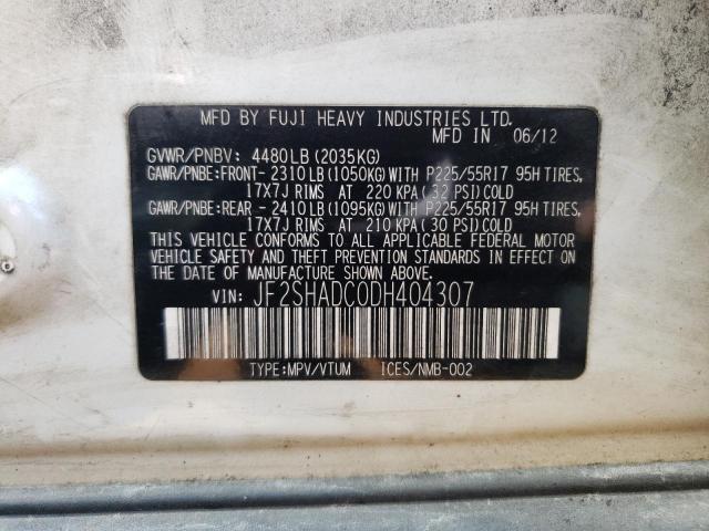 JF2SHADC0DH404307 - 2013 SUBARU FORESTER 2.5X PREMIUM 白色 照片 13