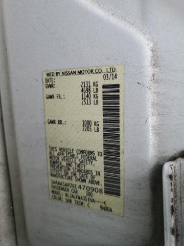 1N4AA5AP2EC470908 - 2014 NISSAN MAXIMA S WHITE photo 12