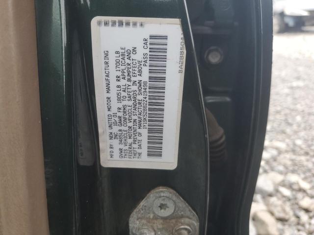 1Y1SK52882Z419498 - 2002 CHEVROLET GEO PRIZM BASE GREEN photo 12