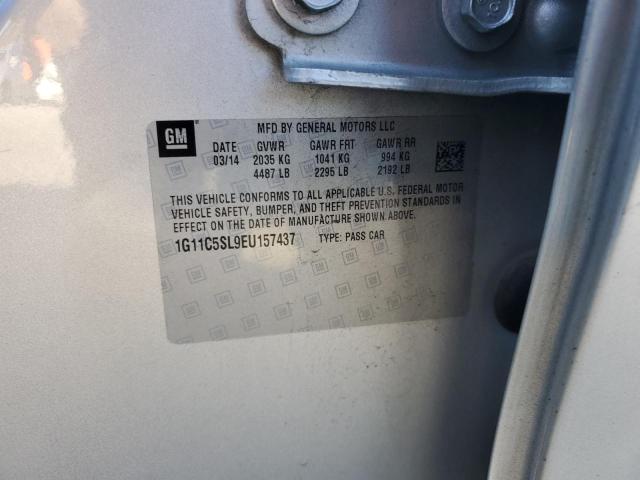 1G11C5SL9EU157437 - 2014 CHEVROLET MALIBU 1LT SILVER photo 12