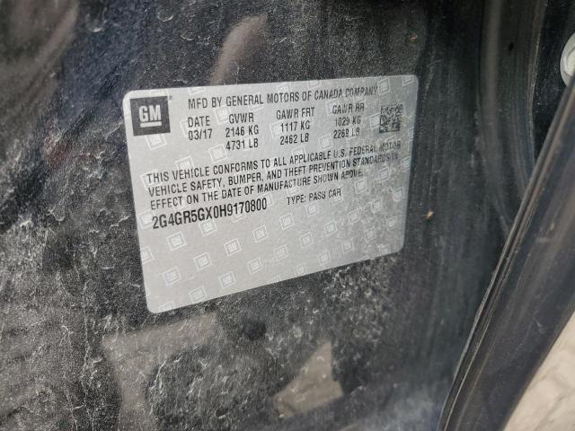 2G4GR5GX0H9170800 - 2017 BUICK REGAL PREMIUM BLACK photo 12