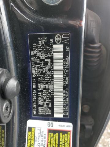 2T1BURHE2FC441757 - 2015 TOYOTA COROLLA L BLACK photo 12