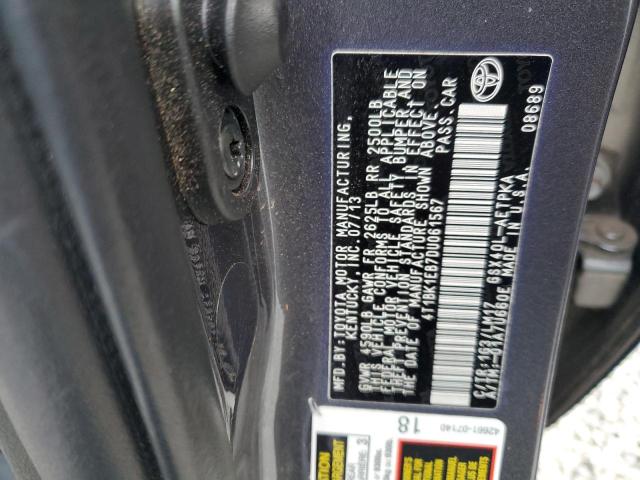 4T1BK1EB7DU061567 - 2013 TOYOTA AVALON BASE Մոխրագույն լուսանկար 12