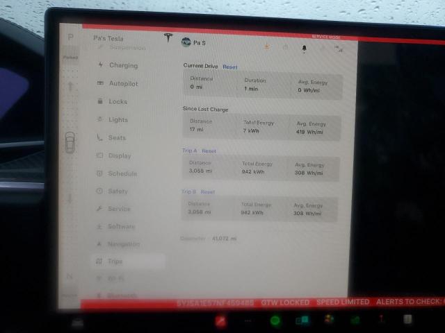 5YJSA1E57NF459485 - 2022 TESLA MODEL S WHITE photo 9