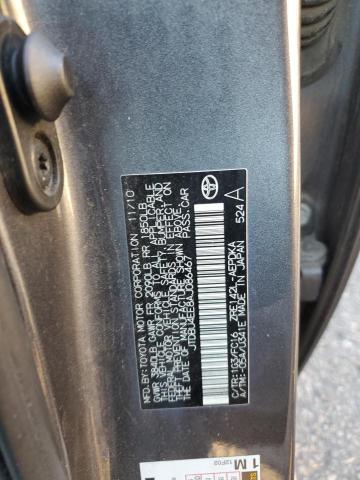 JTDBU4EE8AJ086467 - 2010 TOYOTA COROLLA BASE GRAY photo 12