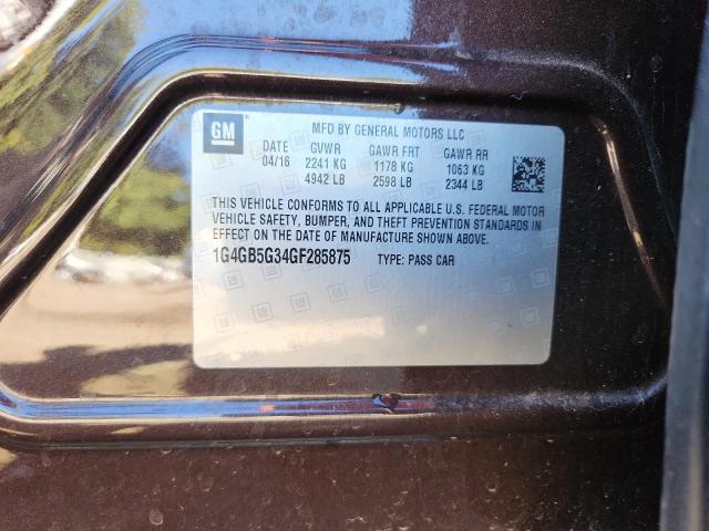 1G4GB5G34GF285875 - 2016 BUICK LACROSSE BROWN photo 12