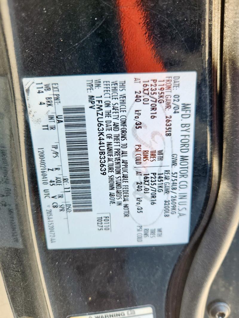 1FMZU63K44UB33639 - 2004 FORD EXPLORER XLT BLACK photo 13