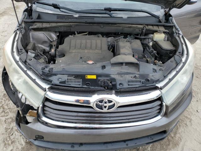 5TDKKRFH5GS149693 - 2016 TOYOTA HIGHLANDER XLE GRAY photo 11