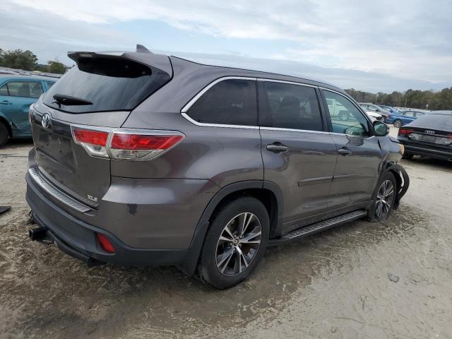 5TDKKRFH5GS149693 - 2016 TOYOTA HIGHLANDER XLE GRAY photo 3