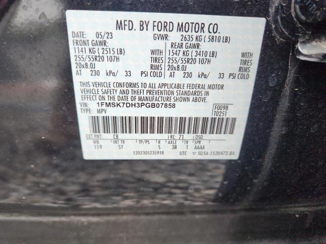 1FMSK7DH3PGB07858 - 2023 FORD EXPLORER XLT Mavi fotoğraf 13