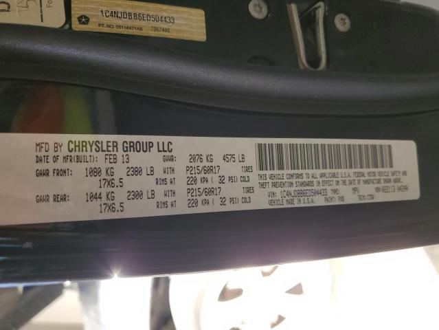 1C4NJDBB6ED504433 - 2014 JEEP COMPASS SPORT BLACK photo 13