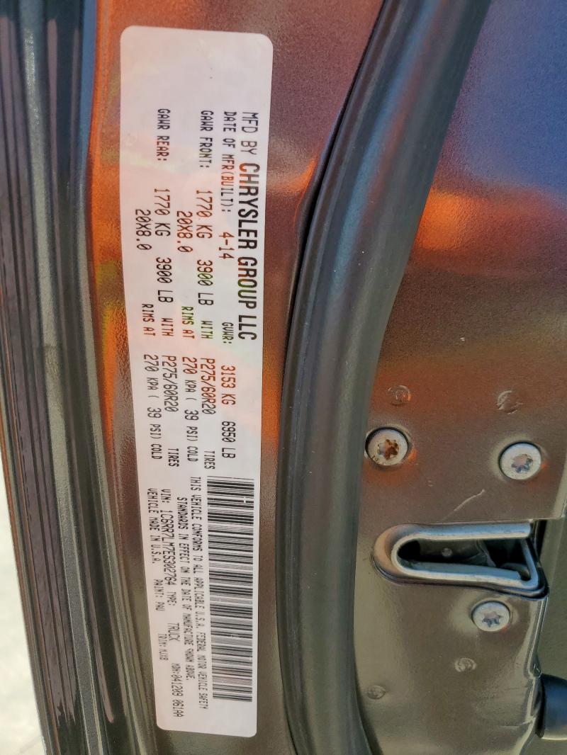 1C6RR7LM7ES302764 - 2014 RAM 1500 SLT BLACK photo 12