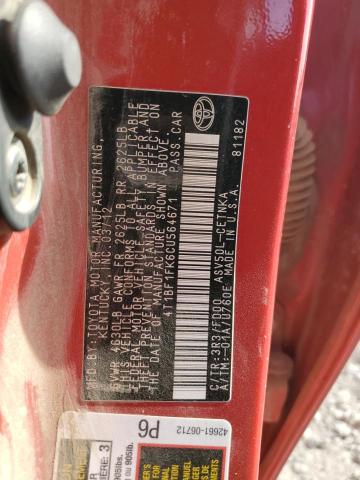 4T1BF1FK6CU564671 - 2012 TOYOTA CAMRY BASE წითელი ფოტო 13