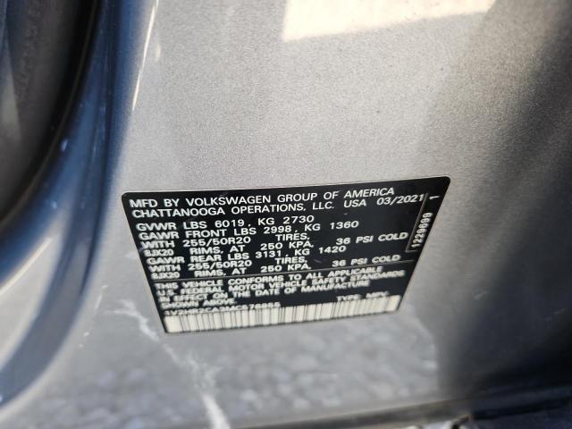 1V2HR2CA3MC576855 - 2021 VOLKSWAGEN ATLAS SE 银色 照片 13