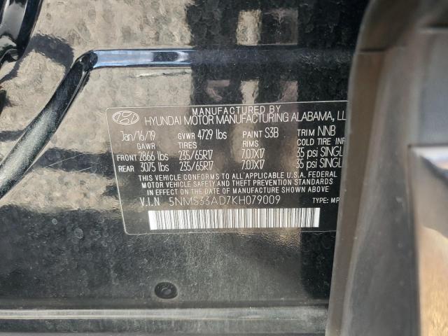 5NMS33AD7KH079009 - 2019 HYUNDAI SANTA FE SEL 黑色 照片 13