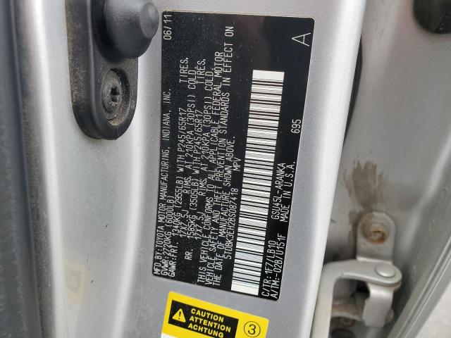 5TDBK3EH2BS087418 - 2011 TOYOTA HIGHLANDER BASE ვერცხლისფერი ფოტო 13