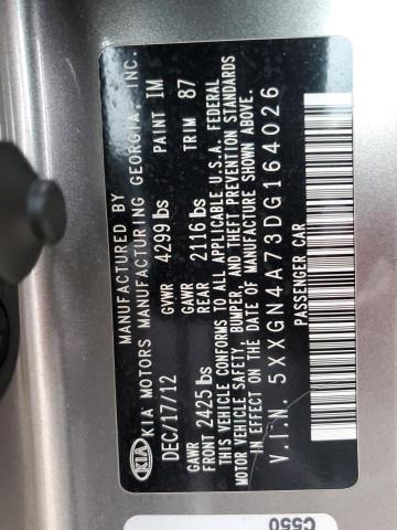 5XXGN4A73DG164026 - 2013 KIA OPTIMA EX GRAY photo 23