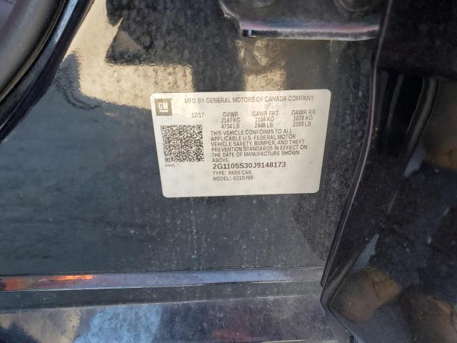 2G1105S30J9148173 - 2018 CHEVROLET IMPALA LT BLACK photo 12