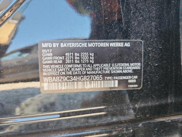 WBA8Z9C34HG827065 - 2017 BMW 330 XIGT BLACK photo 12