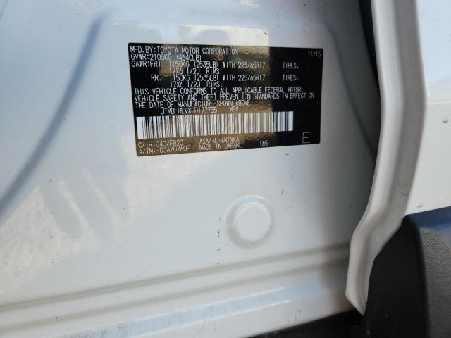 JTMBFREVXGD177755 - 2016 TOYOTA RAV4 LE WHITE photo 12