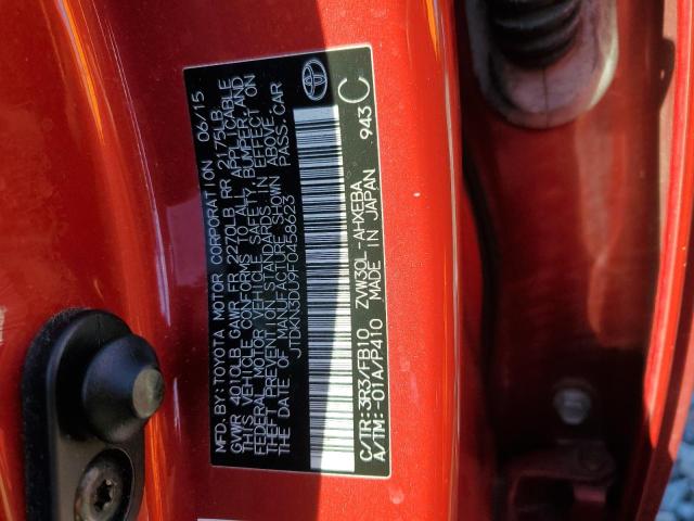 JTDKN3DU9F0458623 - 2015 TOYOTA PRIUS წითელი ფოტო 12