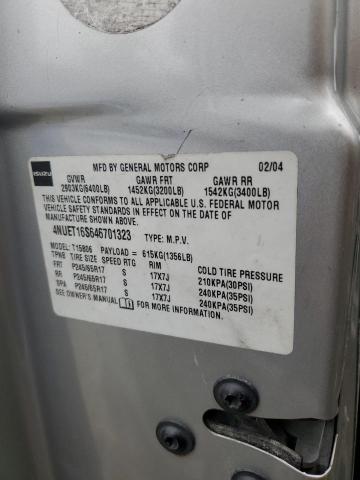 4NUET16S646701323 - 2004 ISUZU ASCENDER S Чорний фото 13