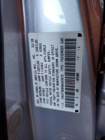 1HGCP368X8A045672 - 2008 HONDA ACCORD EXL GRAY photo 12