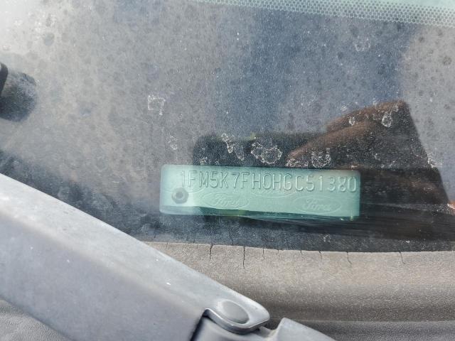 1FM5K7FH0HGC51380 - 2017 FORD EXPLORER LIMITED BLACK photo 13