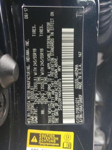 5TDJZRFH4HS456975 - 2017 TOYOTA HIGHLANDER SE BLACK photo 13