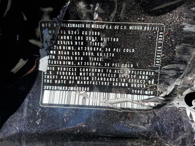 3VV3B7AX9JM005046 - 2018 VOLKSWAGEN TIGUAN SE Siyah fotoğraf 13