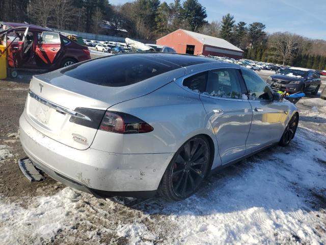 5YJSA1H21EFP62585 - 2014 TESLA MODEL S SILVER photo 3
