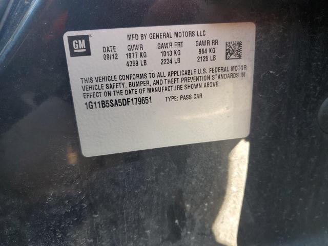 1G11B5SA5DF179651 - 2013 CHEVROLET MALIBU LS 黑色 照片 12