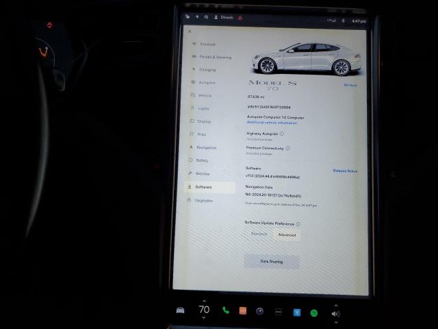 5YJSA1E16GF133564 - 2016 TESLA MODEL S WHITE photo 9