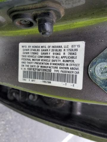 19XFB2F56FE096350 - 2015 HONDA CIVIC LX GRAY photo 13