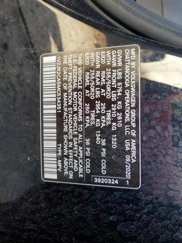 1V2JR2CA5MC534351 - 2021 VOLKSWAGEN ATLAS SE 黑色 照片 13