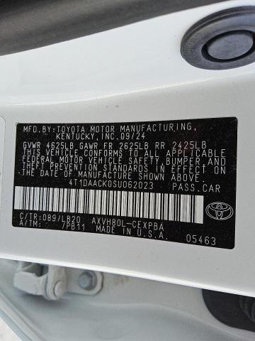 4T1DAACK0SU062023 - 2025 TOYOTA CAMRY XSE თეთრი ფოტო 13