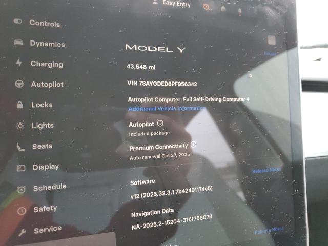 7SAYGDED6PF956342 - 2023 TESLA MODEL Y 白色 照片 9