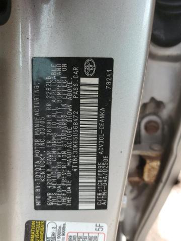 4T1BE30K65U568472 - 2005 TOYOTA CAMRY LE SILVER photo 12