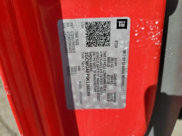 1GCWGAFP6K1366199 - 2019 CHEVROLET EXPRESS G2 红色 照片 13