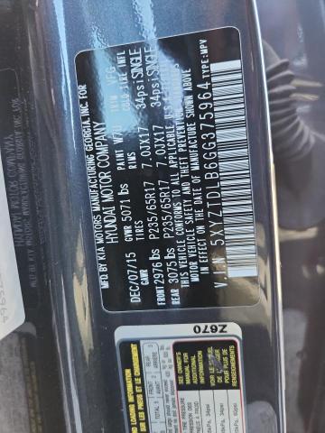 5XYZTDLB6GG375964 - 2016 HYUNDAI SANTA FE S Azul foto 14