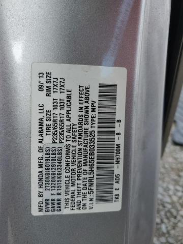 5FNRL5H65EB033525 - 2014 HONDA ODYSSEY EXL SILVER photo 13