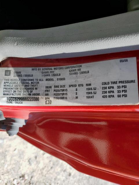 1GCCS299888223386 - 2008 CHEVROLET COLORADO LS RED photo 12