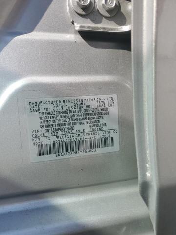 3N1AB7AP8KY255803 - 2019 NISSAN SENTRA S SILVER photo 12