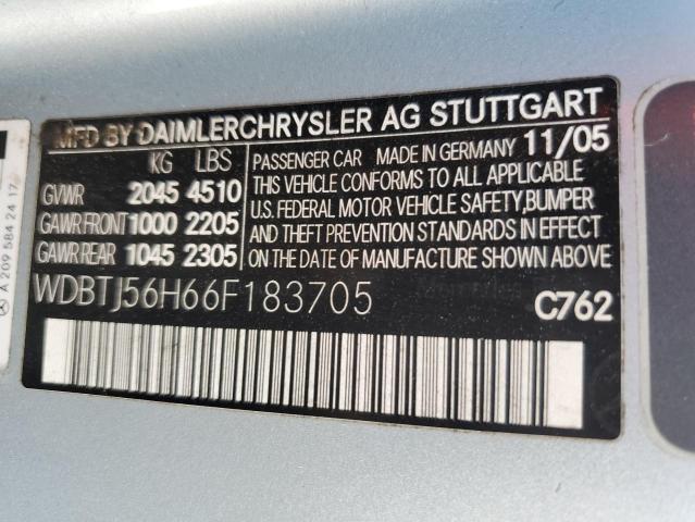 WDBTJ56H66F183705 - 2006 MERCEDES-BENZ CLK 350 BLUE photo 12